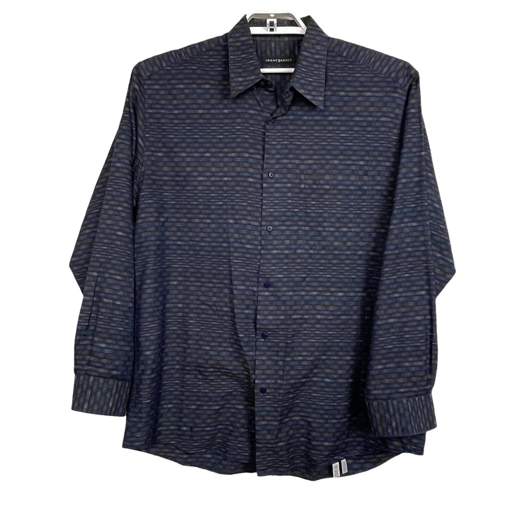 Jhane Barnes Striped Shirt L Modern Designer Old Money Elevated Everyday Artful